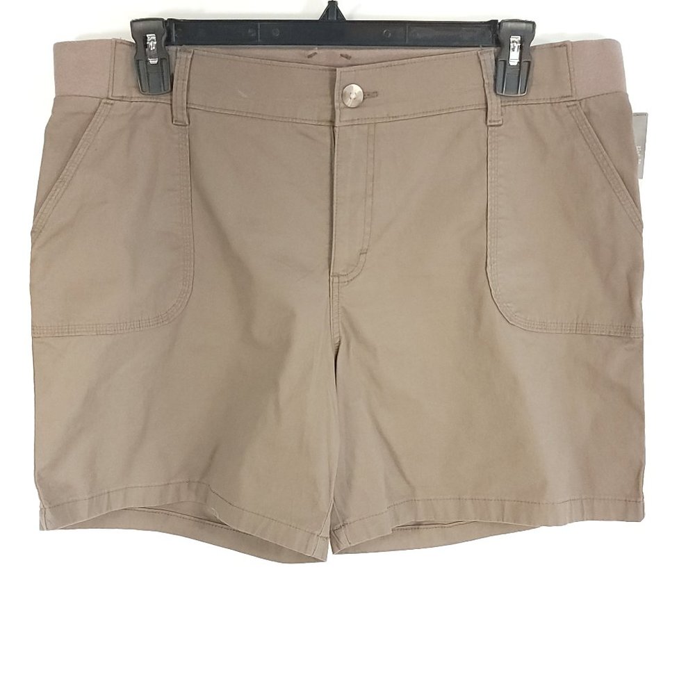Lee Riders Shorts Women's 18M Regular Fit Midrise Khaki Brown
